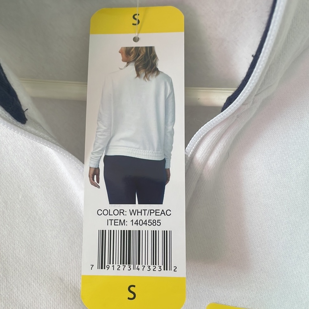 Women’s Size Small White Fila Zip Front Sweatshirt Activewear Athletic Shirt - Picture 2 of 3